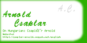 arnold csaplar business card